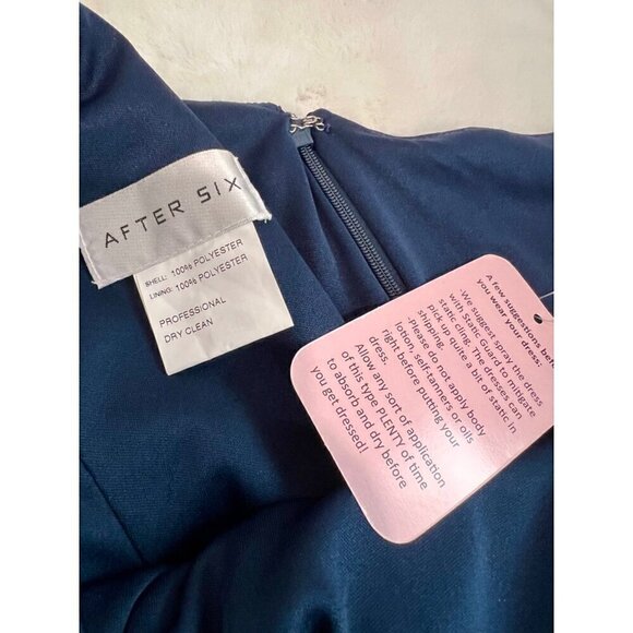 New AFTER SIX Size 20-R1 ONE-SHOULDER CHIFFON MAXI DRESS W/SHIRRED FRONT SLIT - Picture 3 of 12